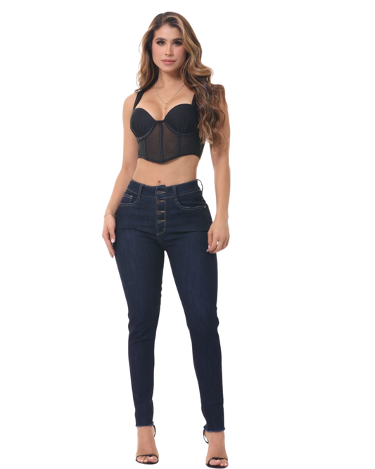 Skinny Tiro Alto Oscuro · Ref 3660